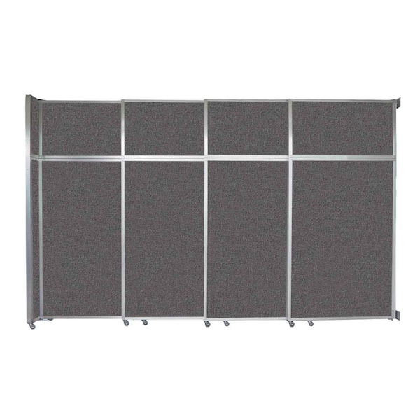 Versare Operable Wall Sliding Room Divider 12'8" x 8'5-1/4" Charcoal Gray Fabric 1072407 - main